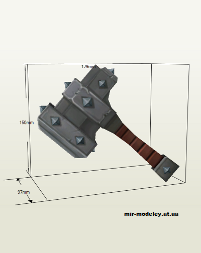 №2647 - Молот Hummer from Torchlight [Bongo Papercraft] из бумаги