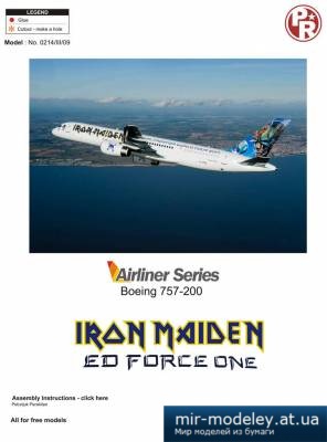 №4378 - Boeing 757-200 Iron Maiden Ed Force One (перекрас Paper-Replika)