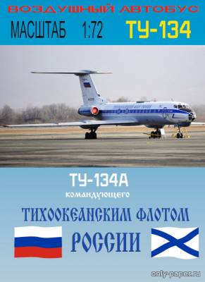 №4591 - Ту-134A командующего Тихоокеанским флотом России (Векторный перекрас модели от DI-3)