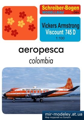 №4974 - Пассажирский самолет Vickers Armstrong а\к Aeropesca Colombia [Векторный перекрас SB 71077]