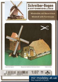 №4939 - Windmill with Farmhouse [Schreiber-Bogen 00607]