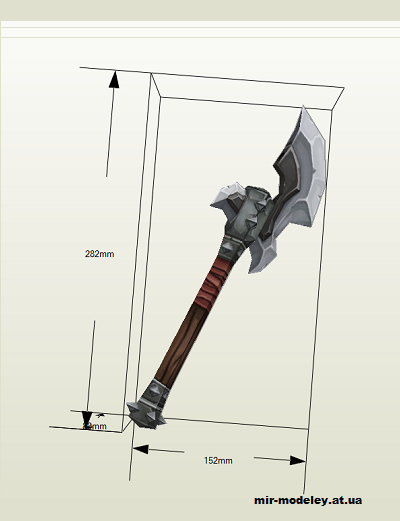 №535 - 2H Axe from Torchlight [Bongo Papercraft] из бумаги