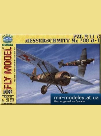 №5142 - PZL P.11 C, Messerschmitt Me109 D-1 [Fly Model 108]