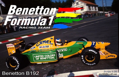 №5784_2 - Benetton B192 (Реставрация с перемасштабом Orlik 134) из бумаги