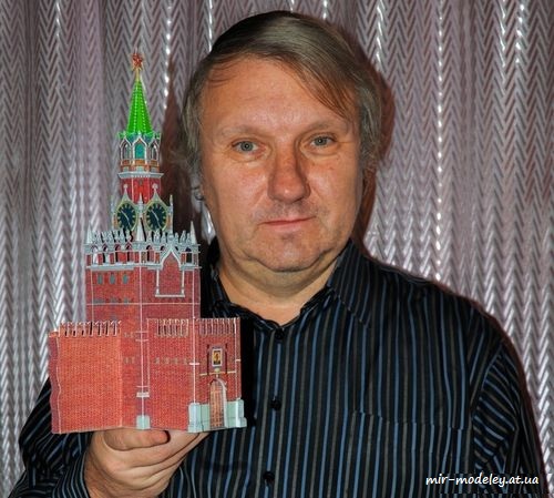 №5965-Московский Кремль: Спасская башня (Переработка модели от Бумажного моделирования 049) из бумаги