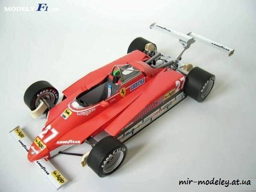 №6115-Ferrari 126C2 G.Villeneuve USA West GP 1982 (Modelik 12/2012) из бумаги