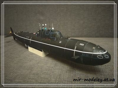 №6116 - Подводная лодка пр. 705К «Лира» (по классификации НАТО — «Alfa») (Векторный перекрас Modelik 16/2012) из бумаги