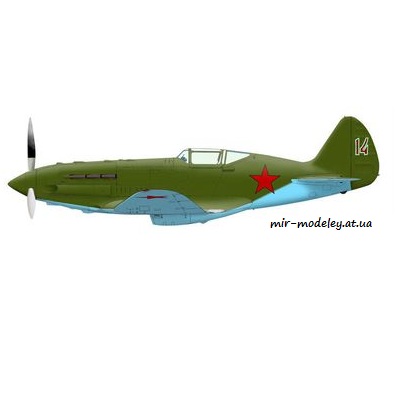№6326 - МиГ-3 красный «14» из бумаги