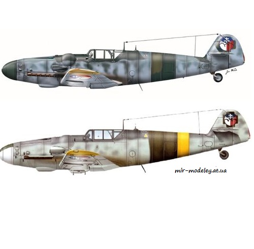 №6330 - Messerschmitt Bf-109G-6/R-3 Rudolf Bozik (Перекрас ModelArt) из бумаги