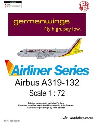№4377 - Airbus A319-132 Germanwings (Переработка Paper-Replika) из бумаги