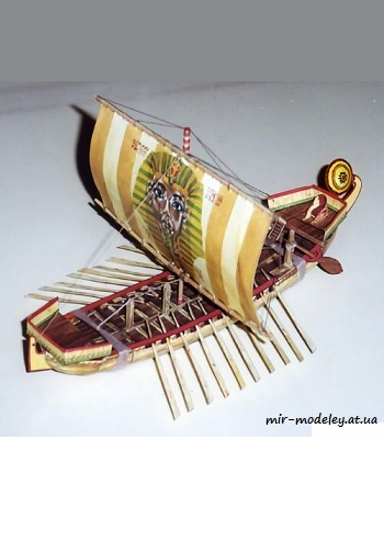 №7516 - Древнеегипетская лодка / Staroveka egyptska lod (ABC 7/1993) из бумаги