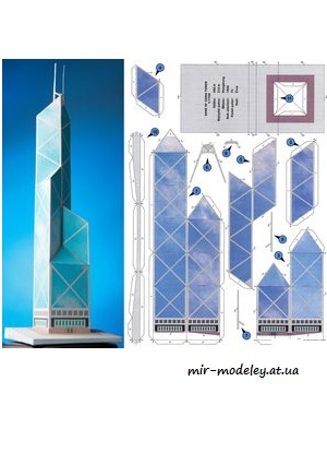 №8009 - Bank of China tower (ABC 4/2009) из бумаги
