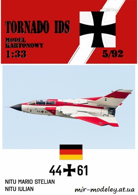 №8098 - Tornado IDS 44-61-40-YEARS-FIRST-FLIGHT (Перекрас Halinski MK 5/1992) из бумаги
