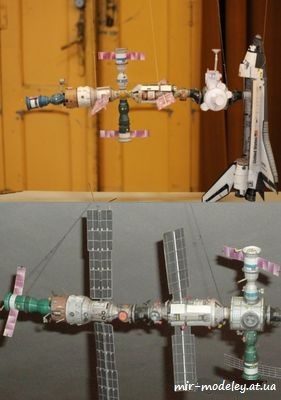 №8332 - МКС и челнок Endeavour/ISS raketoplаn Endeavour (АВС) из бумаги