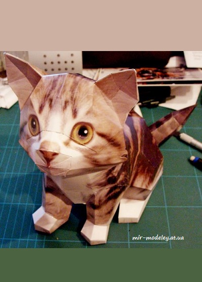 №8360 - Котенок / Kitten (3DPaper) из бумаги