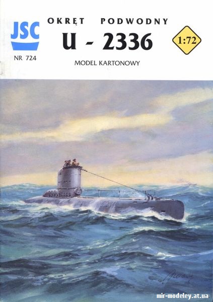 №9169 - Submarine U 2336 Type XXI U-Boat (JSC 724) из бумаги