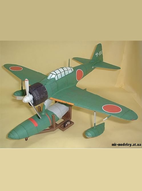 №9280 - Nakajima A6M2-N (P.Model / Canon) из бумаги