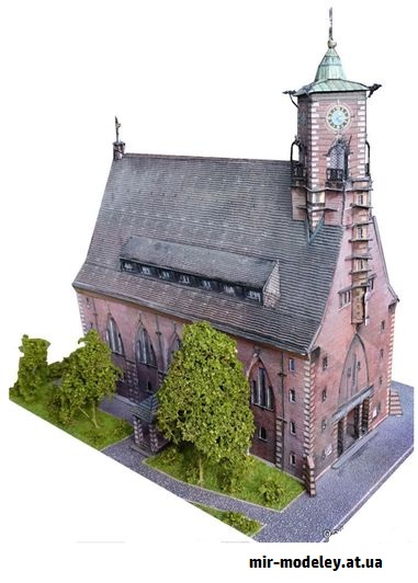 №9252 - Ulm - Martin Luther Kirche (Dieter Welz / Ausschneide Bogen 21) из бумаги