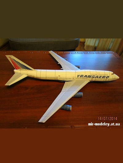 №9303 - Boeing 747-400 Transaero Airlines (Перекрас Canon) из бумаги