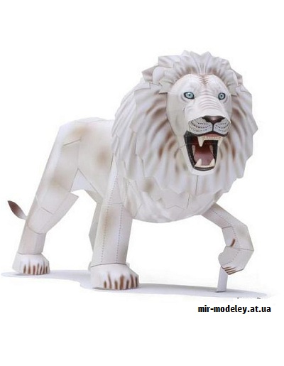 №9373 - White Lion (Male, Threatening) (Canon) из бумаги