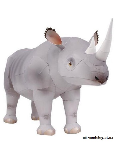 №9388 - Black Rhinoceros (Canon) из бумаги