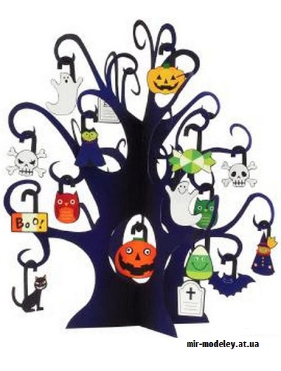 №9447 - Mini Tree Halloween (Ghost Tree) (Canon) из бумаги