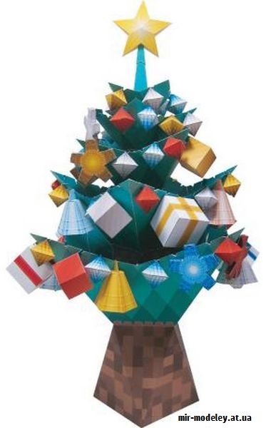 №9484 - Christmas Christmas Tree with Ornaments (Canon) из бумаги