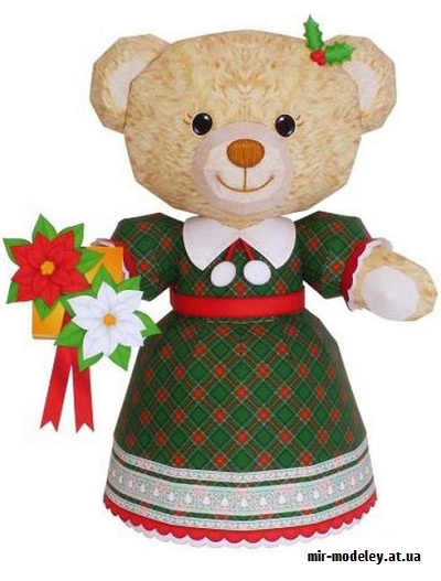 №9576 - Christmas Teddy Bear (Canon) из бумаги