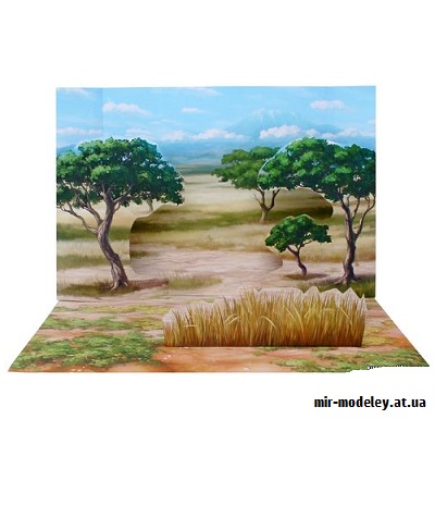 №9604 - Diorama Africa (Savanna) (Canon) из бумаги