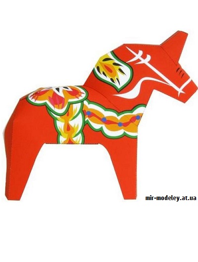 №9577 - Dalecarlian Horse (Canon) из бумаги