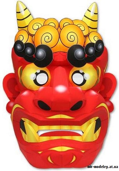 №9585 - 3-dimensional Mask Red Ogre (Canon) из бумаги