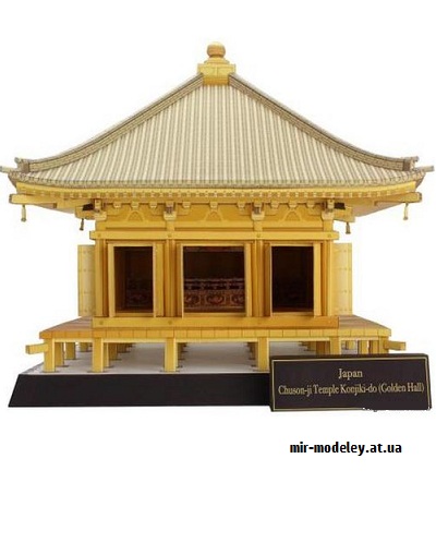 №9702 - Japan Chuson-ji Temple Konjiki-do (Golden Hall) (Canon) из бумаги