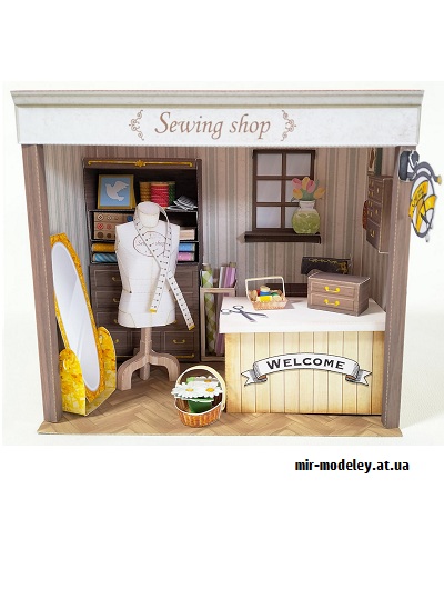 №9611 - Miniature world (Sewing shop) (Canon) из бумаги