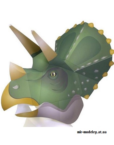 №9759 - Full Head Mask Triceratops - Маска трицератопса (Canon) из бумаги