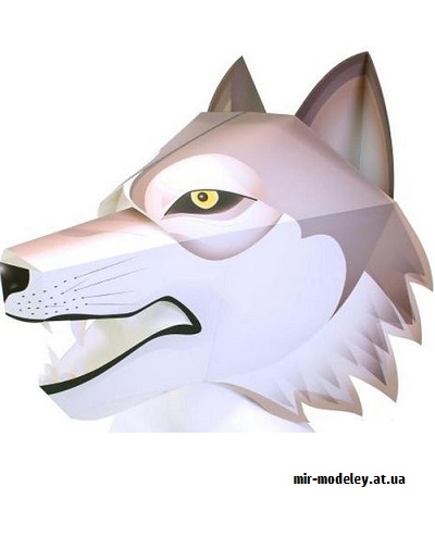 №9761 - Full Head Mask Wolf - Маска волка (Canon) из бумаги