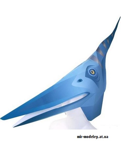 №9756 - Full Head Mask Pteranodon - Маска птеродактеля (Canon) из бумаги