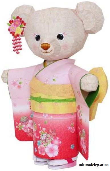 №9726 - Kimono Teddy Bear (Canon) из бумаги