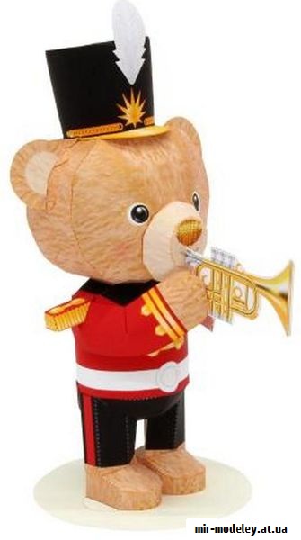 №9738 - Mini Teddy Bear (Trumpet) (Canon) из бумаги