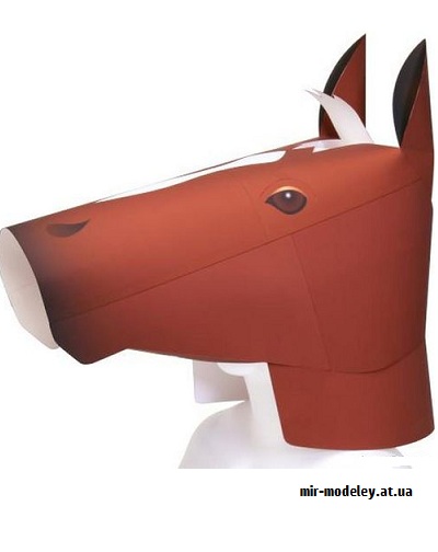 №9754 - Full Head Mask Horse - Маска лошади (Canon) из бумаги