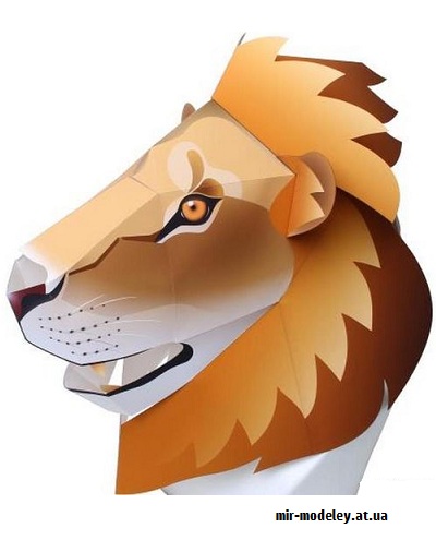 №9755 - Full Head Mask Lion - Маска льва (Canon) из бумаги