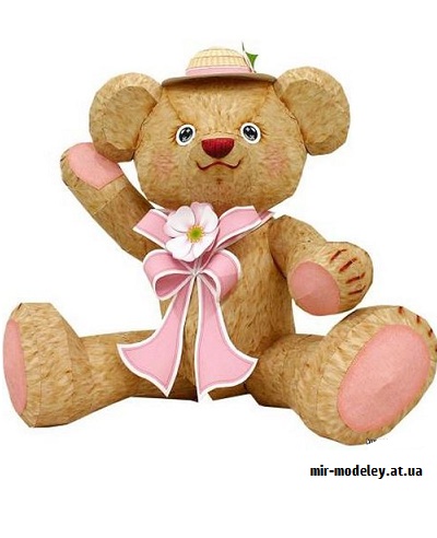 №9718 - Floral Teddy Bear (Canon) из бумаги