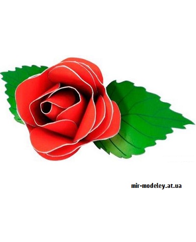 №9783 - Rose (Yellow + Red) - Цветок розы (Canon) из бумаги