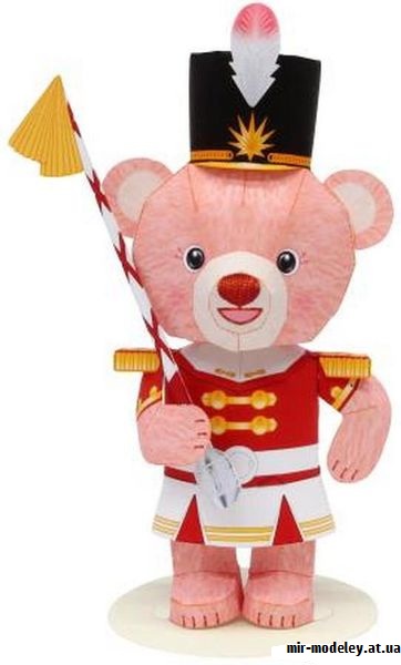 №9737 - Mini Teddy Bear (Drum Major) (Canon) из бумаги