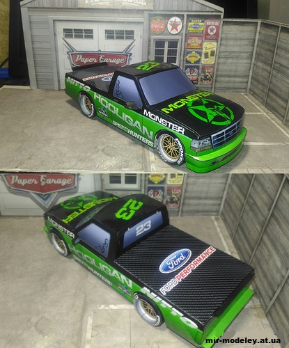 №10290 - Ford F150 Super Truck LIVERY 23 Hooligan (Перекрас Hitoshi Shinozaki - Владимиp Алексеев) из бумаги