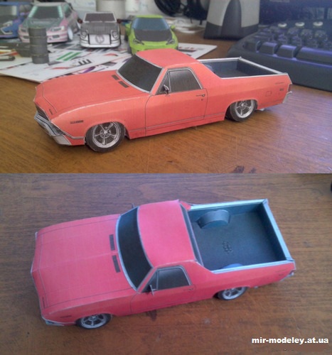 №10287 - Chevrolet El-Camino 1969 - 4 варианта цвета кузова (Перекрас модели от Hitoshi Shinozaki) из бумаги